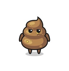 cute poop character with suspicious expression