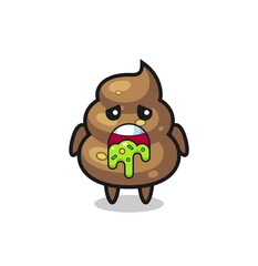 the cute poop character with puke