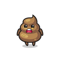 poop illustration with apologizing expression, saying I am sorry