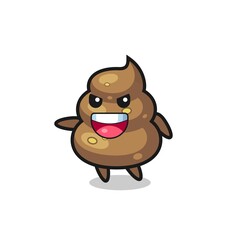 poop cartoon with very excited pose