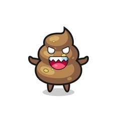 illustration of evil poop mascot character