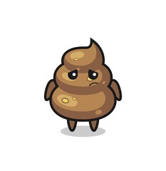 Fototapeta premium the lazy gesture of poop cartoon character
