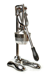 Orange juicer on white background