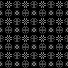 Dark background pattern decorative ornament on black background, wallpaper. Seamless pattern, texture. Vector illustration for design