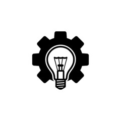 Light bulb gear idea icon isolated on white background