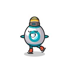 rocket cartoon as an ice skating player doing perform