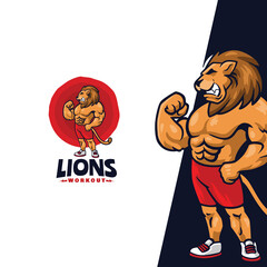 Lions Mascot Cartoon Logo template