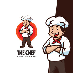 The Chef Mascot cartoon Logo template