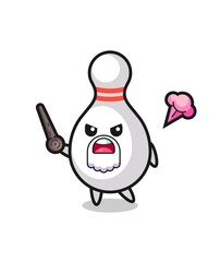 cute bowling pin grandpa is getting angry