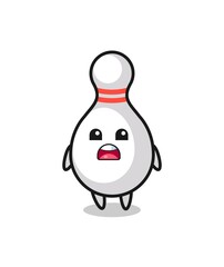 bowling pin illustration with apologizing expression, saying I am sorry