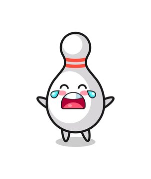 the illustration of crying bowling pin cute baby