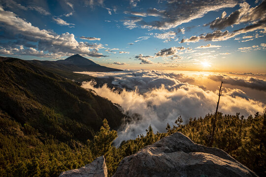 Zach&oacute;d Słońca, Teneryfa, Pico del Teide