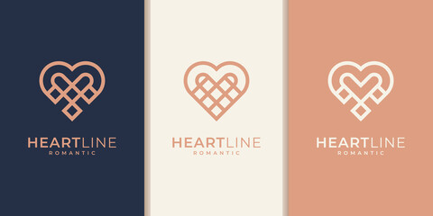 Set of heart symbol icon template elements. health care logotype concept. dating logo icon. template. logo design collection