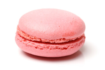 pink macaroon isolated on white