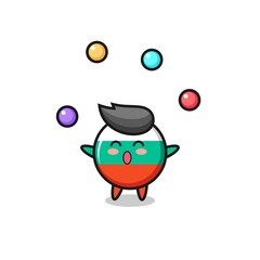 the bulgaria flag badge circus cartoon juggling a ball