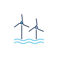 Wind Renewable Energy vector concept colored icon