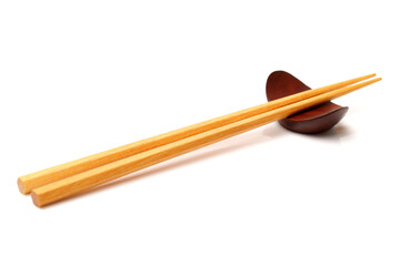 Chopsticks on white background 