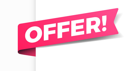 Offer Shopping Vector Ribbon