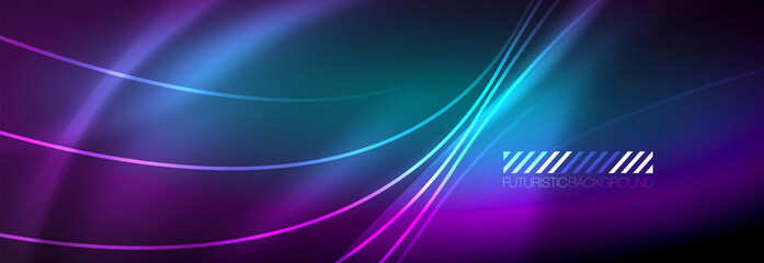 Neon dynamic beams vector abstract wallpaper background. Wallpaper background, design templates for business or technology presentations, internet posters or web brochure covers