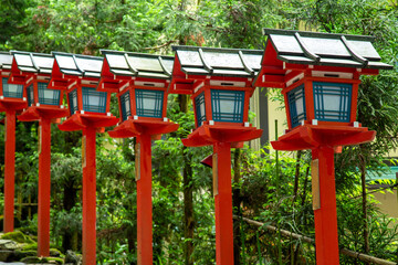 京都観光地-貴船神社の灯篭