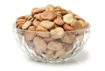 Fava beans,Vicia faba on white background 