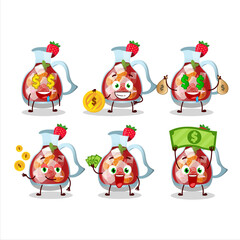 Sangria cartoon character with cute emoticon bring money