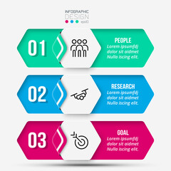 Business infographic  template with step or option design.