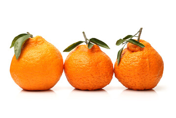Orange mandarin or tangerine fruit isolated on white background 