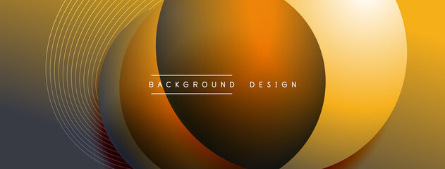 Naklejka premium Gradient circles with shadows. Vector techno abstract background. Modern overlapping forms wallpaper background, design template
