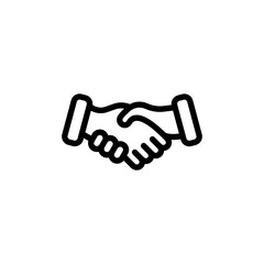 Fototapeta premium Handshake Deal Outline Icon, Logo, and illustration