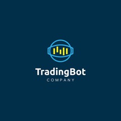 Automation Instant Trading Bot Crypto Currency Stock Forex Logo Design. Modern Digital Trading Robot Technology. Trading Bot Illustration Data Finance Template 
Creative Vector