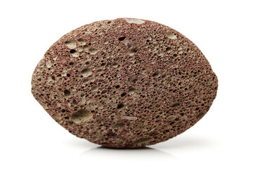 pumice foot shaped scrub tool isolated on white background 