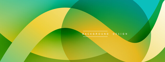 Abstract overlapping lines and circles geometric background with gradient colors