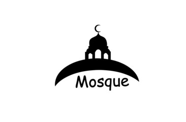 Vector mosque logo and symbol on white background