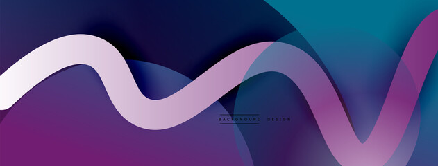 Abstract gradient background with wave line with shadow effect. Geometric composition. 3D shadow effects and fluid gradients