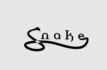 Snake lettering collide logo vector