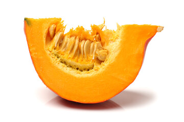 slice of pumpkin isolated