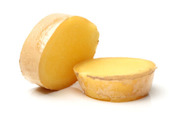 fresh ginger on white background 