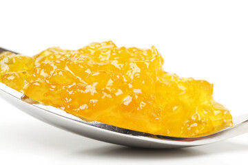  naturally crystallized rape honey on white wooden