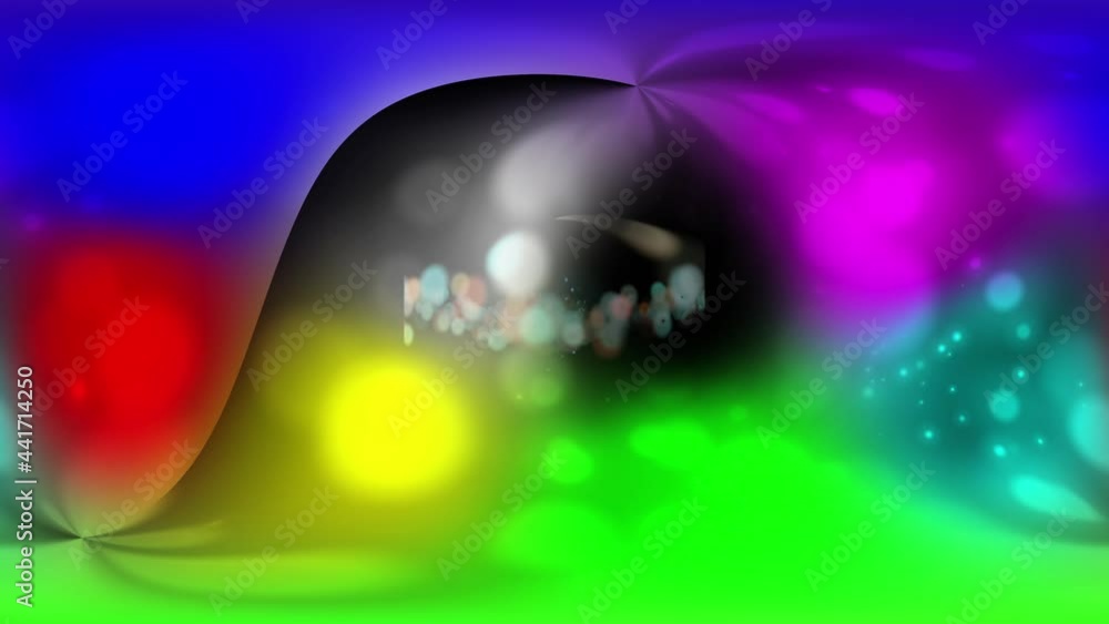 Poster abstract background of rotating multicolored blurred kaleidoscope in infinite space. a beautiful pla