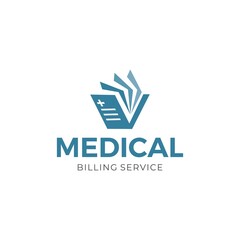 Medical Billing Service Logo, Health Data Checkup, Medical Hospital Clinic Online Payment logo design Template Vector