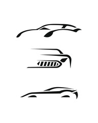 sport car silhouette perfect for icon and logo