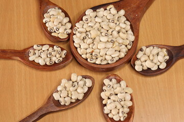 Raw Organic Black Eyed Peas Beans Isolated on a White Background