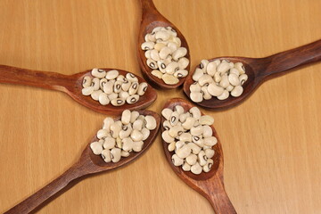 Raw Organic Black Eyed Peas Beans Isolated on a White Background