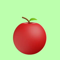 3d illustration of apple fruit