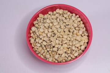 Raw Organic Black Eyed Peas Beans Isolated on a White Background