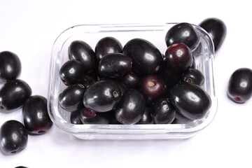 
Jambolan plum or Java plum isolated on white background
