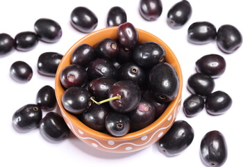 
Jambolan plum or Java plum isolated on white background
