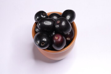 
Jambolan plum or Java plum isolated on white background
