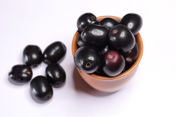 
Jambolan plum or Java plum isolated on white background
